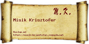 Misik Krisztofer névjegykártya